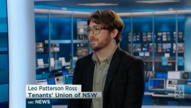 Leo from the Tenants' Union of NSW speak on ABC News 24