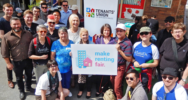 Make Renting Fair campaigners and supporters in Redfern