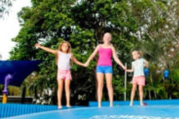 children on a trampoline