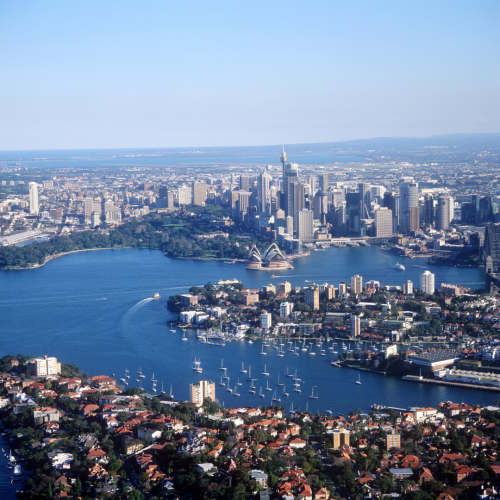 Sydney harbour aerial shot