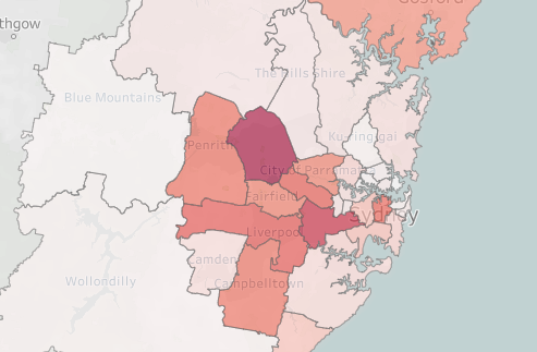 A map of eviction hotspots across greater Sydney