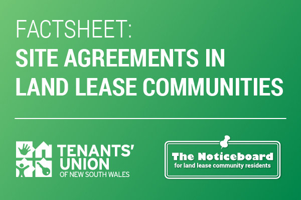 Factsheet: Site agreements in land lease communities