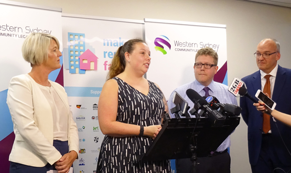 Kristy with MPs and Make Renting Fair campaigners