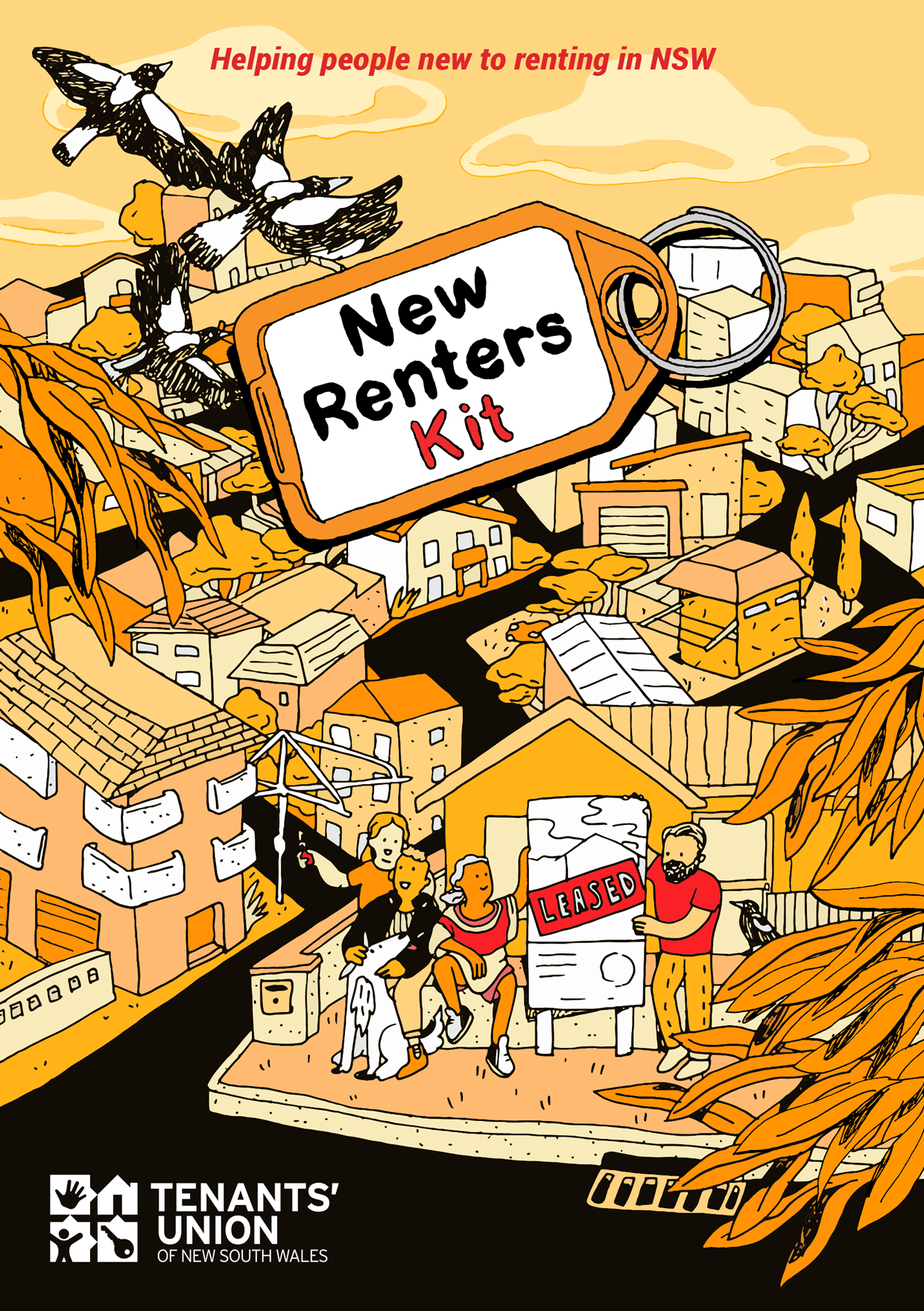 New Renters Kit cover showing people in front of a 'leased' sign