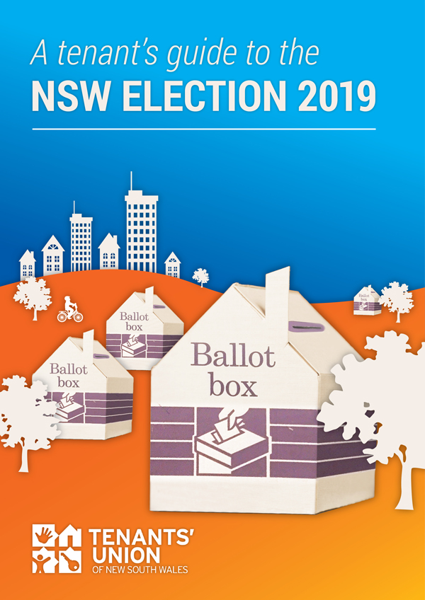 Election Guide cover with houses and ballot boxes
